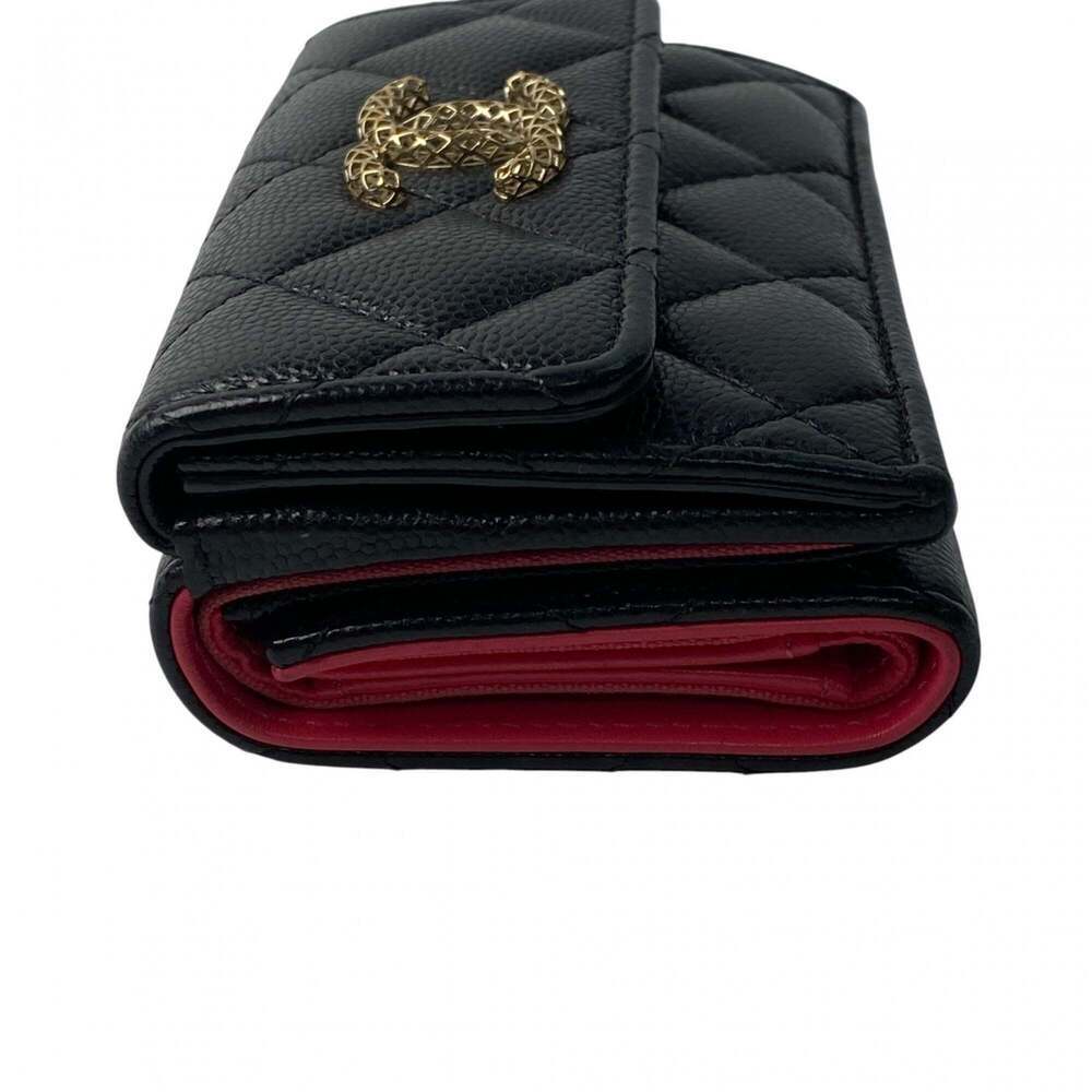 CHANEL Authentic Black Caviar Leather Logo Wallet - Picture 3 of 16